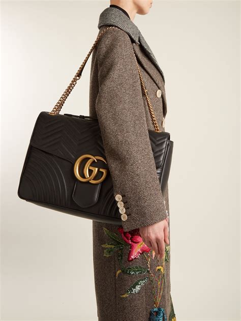 gucci marmont with handle|Gucci Marmont large shoulder bag.